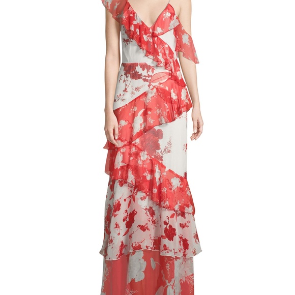 Alice + Olivia Dresses & Skirts - Alice + Olivia Olympia Silk Ruffle Maxi Dress Sz 0